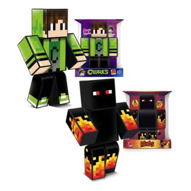 Imagem de Bonecos do jogo Mine athos e Cadres 25 cm kit com 2 Craft - Algazarra