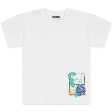 Imagem de Camiseta Manga Curta Tigor T Tigre Tropical Branco
