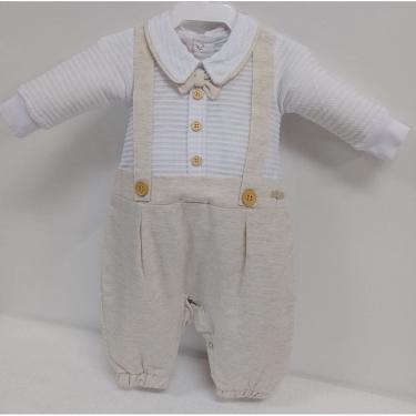 Imagem de Macacão Longo Suspensório Linho Luxo Bebê Menino Lessa B9061