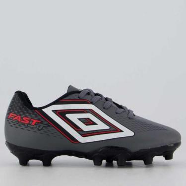 Imagem de Chuteira Umbro Fast II Campo Juvenil Cinza e Preto, 36
