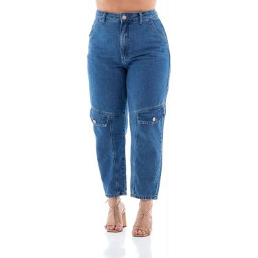 Imagem de Calça Jeans Feminina Arauto Barrel Com Lapela