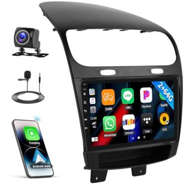 Imagem de [2+64G] Android 15 estéreo para carro Dodge Journey 2011-2019 e para Fiat Freemont 2012-2014 com carro sem fio e Android Auto, rádio automotivo com tela sensível ao toque de 9 polegadas com link