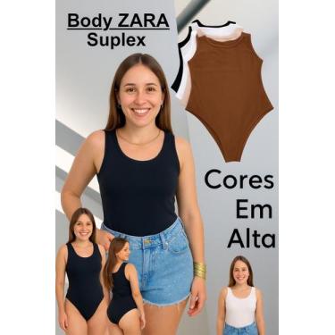Imagem de Body Feminino Regata Suplex Premium Gola Arredondada Casual Básica - D