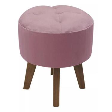Imagem de Puff Banqueta Redondo Pé Palito - Cerâmica Regina, Rosa