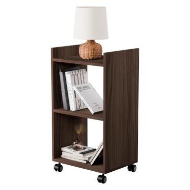 Imagem de Estante Multiuso Nogal Para Quarto Sala Com Rodízio 40cm