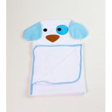 Imagem de Toalha Infantil Com Touca Menino 100% Algodão Bordada Bichos Cores (Cachorro azul)