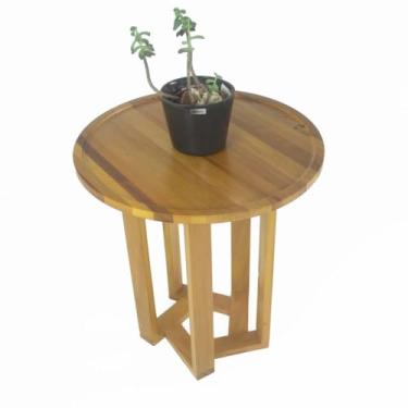 Imagem de Mesa Lateral Design Redonda Madeira Nobre
