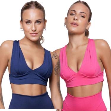 Imagem de KIT 2 Top Bojo Suplex Liso Serra e Mar Roupa Para Academia Treino Moda Fitnees-Feminino