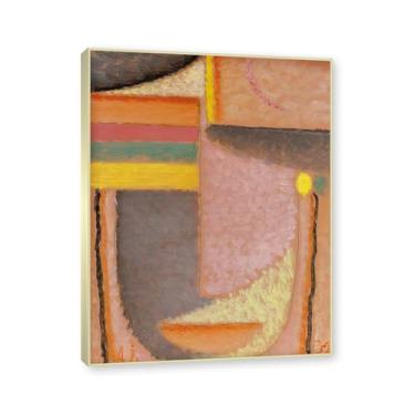 Imagem de NHLDZYH Moldura champanhe. Alexej von Jawlensky, impressão clássica, (cabeça abstrata 11), decoração de parede para cozinha, quarto. 60x80cm