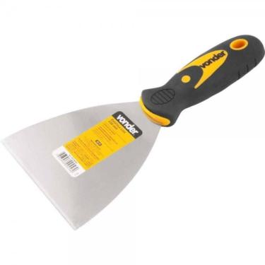 Imagem de Espátula Lisa 4" 10,1 Cm Lâmina Aço Cabo Anatômico Emborrachado Vonder Massa Corrida Pedreiro