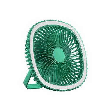 Imagem de Mini Ventilador De Mesa Luz Ring Light Usb Portátil Potente Silencioso Verde