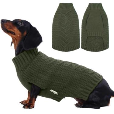 Imagem de IECOii Suéter de cachorro para cães médios, meninas e meninos, suéter de Natal para cães de malha térmica para clima frio, suéteres pequenos e médios para roupas de Natal, pug, suéteres de dachshund,