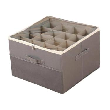 Imagem de Generic Organizador de sapatos para armário com capa contra poeira versátil com alças caixa de armazenamento de sapatos para saltos chinelos mocassins, Cinza