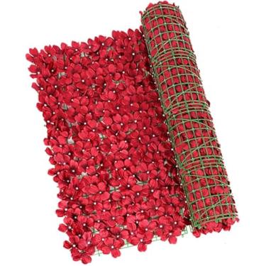 Imagem de Sebes De Folhas De Endro Verde Artificial Pels Artificial Plts Pels Faux Plt Ivy Fee Cobertura De Parede Telhas De Cobertura Artificial Taxa De Privacidade Ao Ar Livre Triagem De De, Red, 1x1m