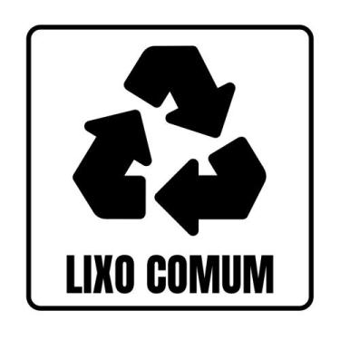 Imagem de Adesivo em Vinil Transparente Lixo Comum e Lixo Reciclável Sinalização