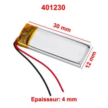 Imagem de Bateria 401230 com 120mah 4mmx12mmx30mm 2 fios 3,7v - lite