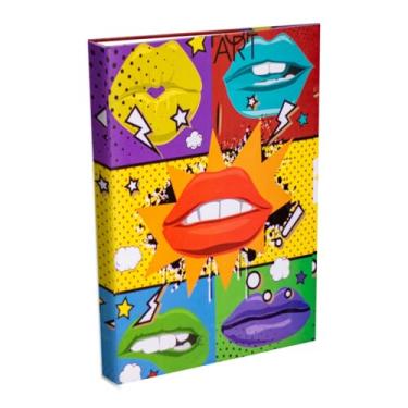 Imagem de Álbum de Fotos Pocket Pop Art 40 Fotos 10x15 cm Capa Dura Multicolorida Design Artístico com Estampa de Boca