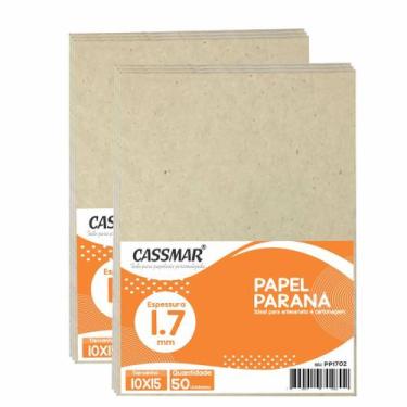 Imagem de Papel Paraná para Cartonagem 1,7mm 10x15cm 50un - Cassmar 