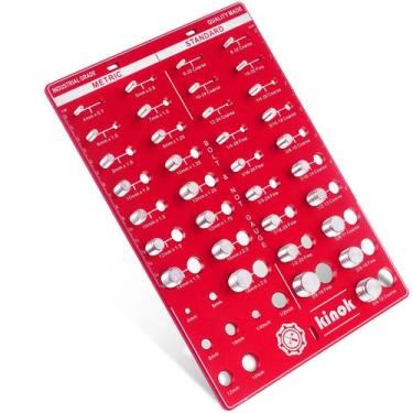 Imagem de Verificador de rosca: tamanho do parafuso Kinok e medidor de rosca com