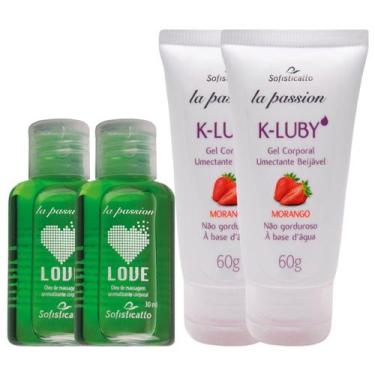 Imagem de Kit 2 Óleo para Massagem Love Hot Menta + 2 K-LUBY Gel Corporal Morang