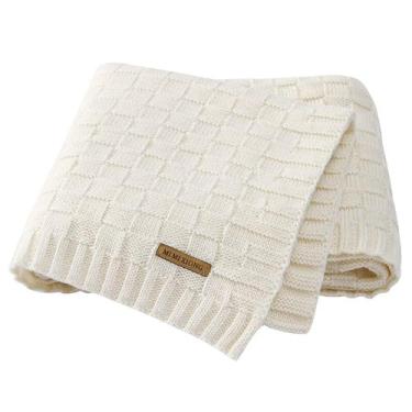 Imagem de Cobertor de bebê LAWKUL Knit White Cable 100% acrílico 30x40cm