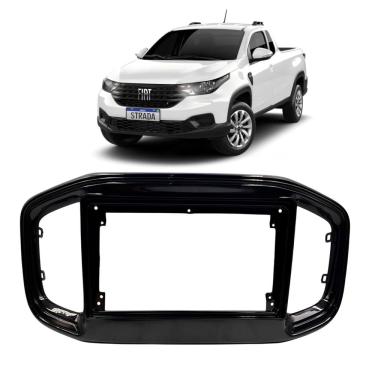 Imagem de Moldura Painel Central Multimidia 9 Polegadas Strada 2021 à 2024 Black Piano Som