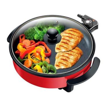 Imagem de Panela Elétrica Lennox Grill Redonda Vermelha 220V 30CM 157 - Lenoxx, 