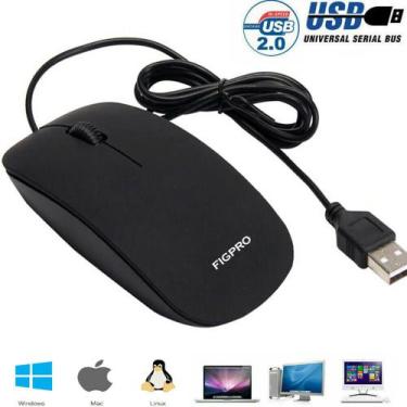 Imagem de Mouse óptico USB com fio para pc laptop computador rolar mouses - SANL