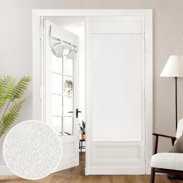 Imagem de Cortinas de porta francesas HOMEIDEAS Linen Blackout 66x173cm brancas