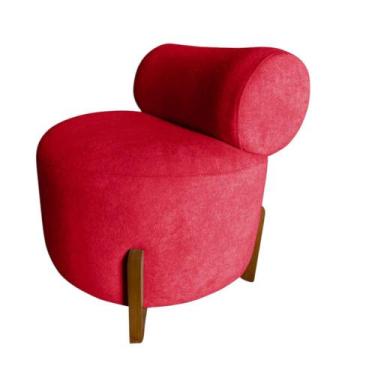 Imagem de Poltrona Decorativa Mônaco Suede Vermelho - Mansão Decor