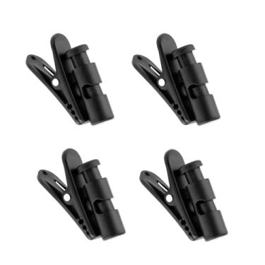 Imagem de 4 clipes de fone de ouvido para fio de fone de ouvido, braçadeira de plástico para cabo de fone de ouvido, grampo de lapela para transmissão de atividades físicas
