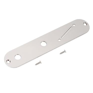 Imagem de Banworks Placa de controle de guitarra 10 mm (25/162.6 cm) furos de potenciômetro, espaçamento estreito do orifício do pote e ranhura angular do interruptor placa de controle de aço para guitarra