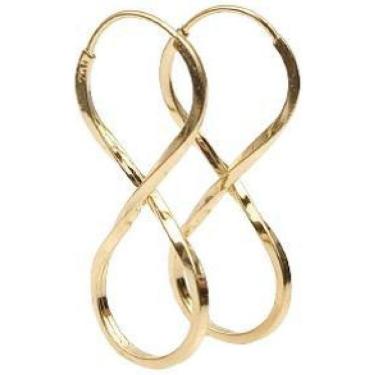 Imagem de Brinco Argola Infinito Torcido 2,50Cm Em Ouro 18K