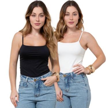 Imagem de Kit 2 Regatas Feminina de Alcinha em Poliamida - Maranne, Kit23, G