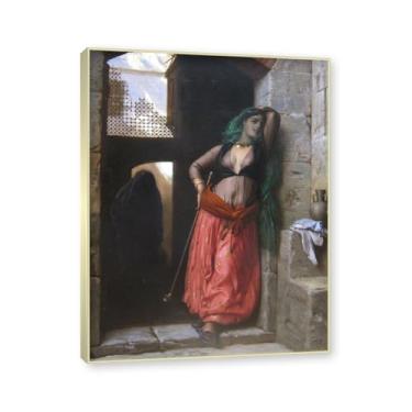 Imagem de NHLDZYH Moldura champanhe. Imagem natureza em tela, (sem título 64) de Jean Leon Gerome, reprodução de quadros, quadro de arte de parede de tela para casa. 60x80cm