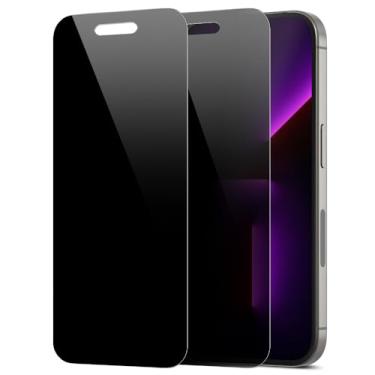 Imagem de Diacube Pacote com 2 protetores de tela de privacidade para iPhone 13 Pro Max [anti-espião de 27°] Película híbrida de PET revestida de vidro duplo 9H ultrafina [inquebrável] resistente a arranhões