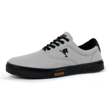 Imagem de Sapatênis Masculino Tênis Casual Polo Joy - Cinza e Preto, Cinza, Pret