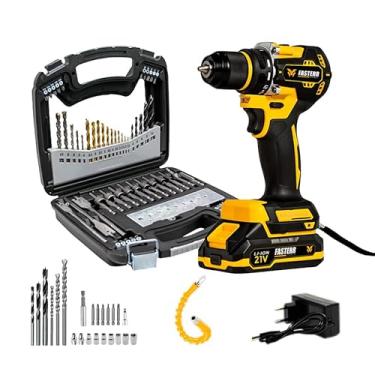Imagem de Parafusadeira Furadeira de Impacto Brushless 21V Li-Ion Profissional – Kit Completo 128 Brocas/Bits Titânio Fasterr Tools. Ideal para Makers, Artesãos e Construção.