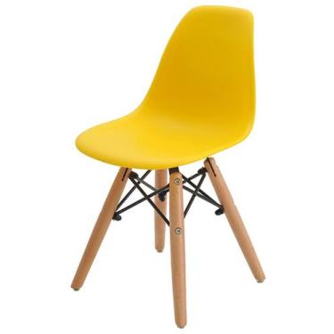 Imagem de Cadeira INFANTIL Eiffel Polipropileno Amarelo Base Madeira - 37734 - S