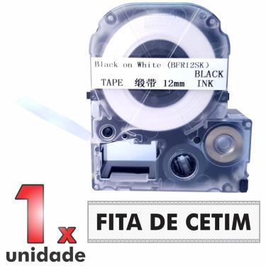 Imagem de Fita Cetim BFR12SK Compatível p/ Rotulador epson 12mm Branca