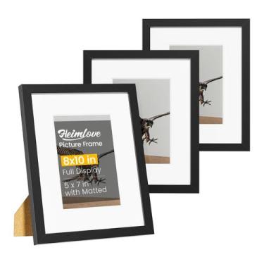Imagem de Conjunto de 3 porta-retratos Heimlove de 8 x 10 com tapete para 5 x 7 