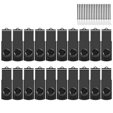 Imagem de Unidade flash USB EASTBULL 8GB USB 2.0, pacote com 20 cordões pretos