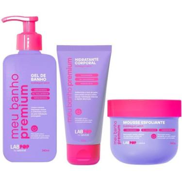 Imagem de Kit Banho Labpop Hidratante Esfoliante e Sabonete Bubblegum Chiclete L