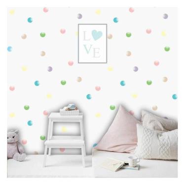 Imagem de Papel de Parede Decorativo Infantil Bolinhas de Sabão - Material Adesi