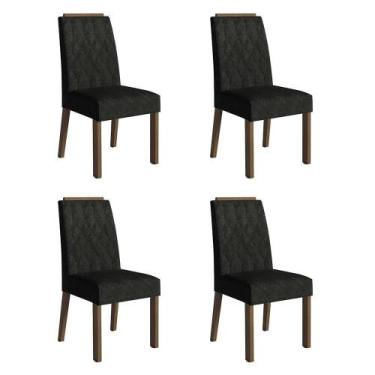 Imagem de Kit 4 Cadeiras De Jantar 4256 Com Espaldar Rustic-oxford Madesa