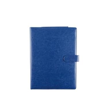 Imagem de Bolsa de documentos A4 Pasta de negócios com inserção de caneta multifuncional folhas soltas livro de assinatura de contrato blocos de escrita de reunião suporte de documentos (azul)