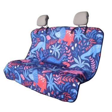 Imagem de Zinytrae Capa protetora de banco traseiro para cães e crianças, capa universal impermeável para banco traseiro para carro, caminhão, van e SUV, capas de carro laváveis na máquina (dinossauro, 1 peça