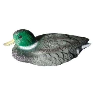 Imagem de Zxpjkyu Figura de Pato Flutuante para Lago, Simulação de Estátua de Pato, Isca de Caça Decorativa Feita de PE para Lago, Paisagem, Jardim, Interior de Lago, Verde Escuro