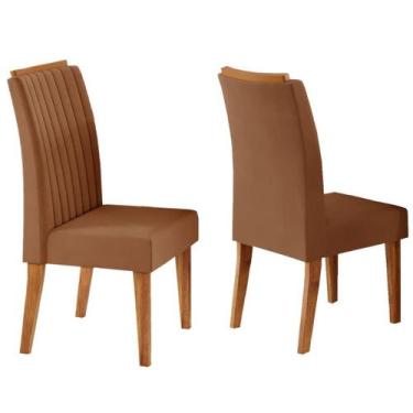 Imagem de Kit com 2 Cadeiras Malibu Pés em Mdf Mel/Terracota - Casa Giulia, Marr