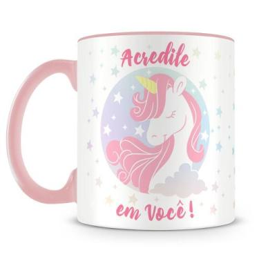 Imagem de Caneca de Porcelana Unicórnio Acredite em Você - 325ml - Amo Canecas